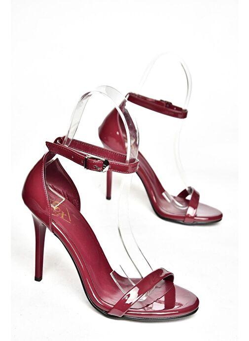 Fox Shoes Bordo Kadın Rugan Topuklu Ayakkabı 12605 - Görsel 8