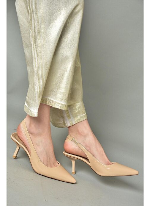S820860108 Bej Rugan İnce Topuklu Kadın Ayakkabı - Görsel 2
