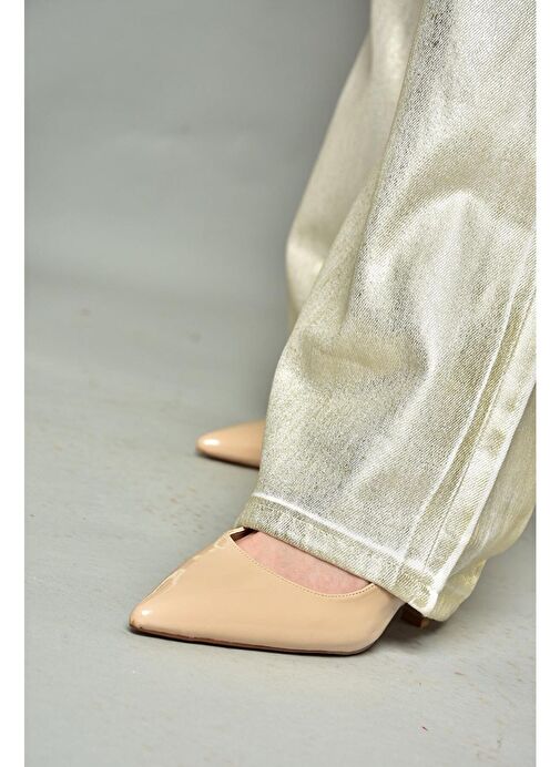 S820860108 Bej Rugan İnce Topuklu Kadın Ayakkabı - Görsel 4