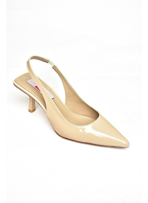 S820860108 Bej Rugan İnce Topuklu Kadın Ayakkabı - Görsel 8