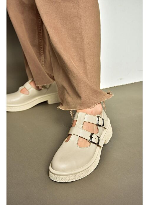 S996019109 Bej Kadın Ayakkabı - Görsel 3