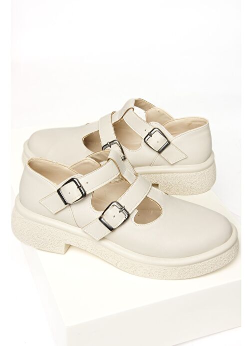 S996019109 Bej Kadın Ayakkabı - Görsel 6