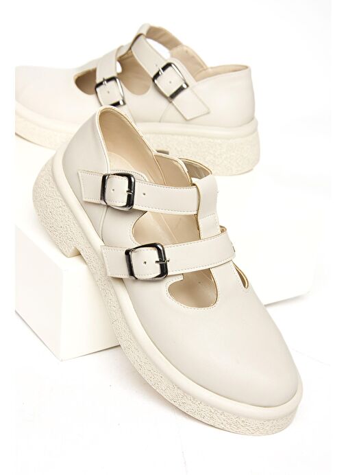 S996019109 Bej Kadın Ayakkabı - Görsel 7