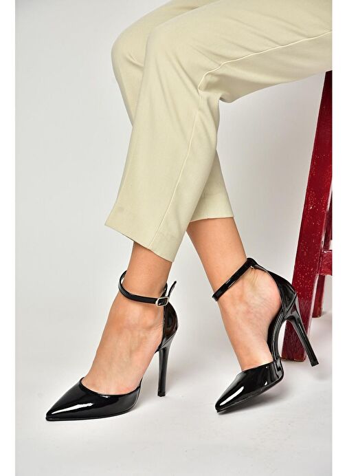 S372664708 Siyah Rugan İnce Topuklu Kadın Ayakkabı - Görsel 2