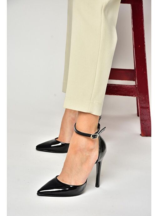 S372664708 Siyah Rugan İnce Topuklu Kadın Ayakkabı - Görsel 6