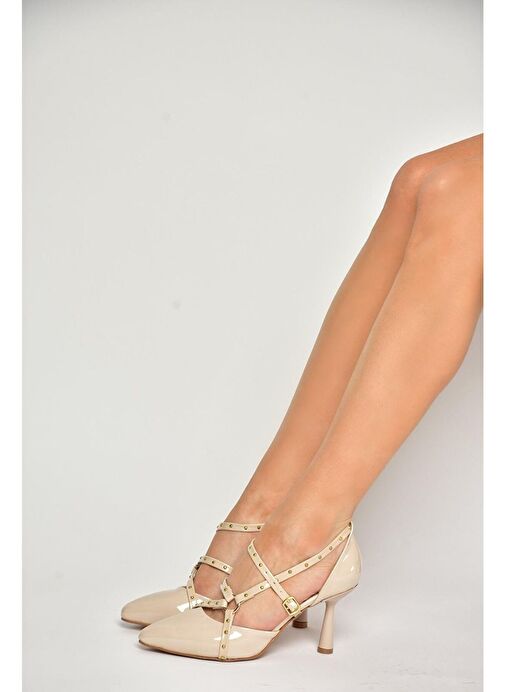 Fox Shoes Ten Kadın Rugan Topuklu Ayakkabı 12748 - Görsel 5