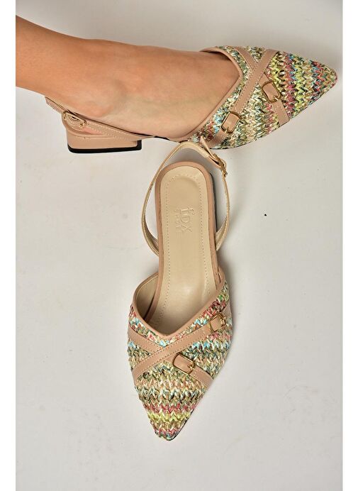 S960543104 Multi Kumaş Kalın Topuklu Kadın Ayakkabı - Görsel 2