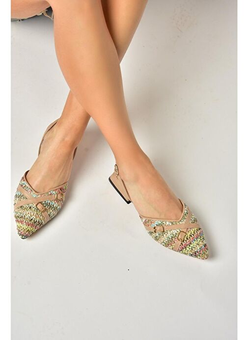 S960543104 Multi Kumaş Kalın Topuklu Kadın Ayakkabı - Görsel 5