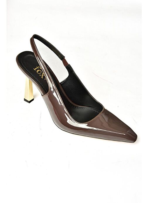 S752074608 Kahverengi Rugan Kalın Topuklu Kadın Ayakkabı - Görsel 8