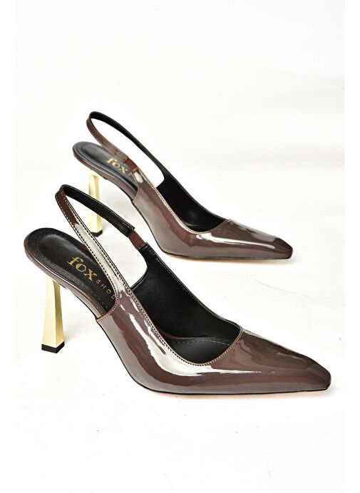 S752074608 Kahverengi Rugan Kalın Topuklu Kadın Ayakkabı - Görsel 9