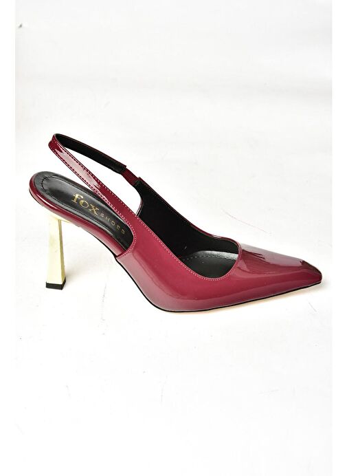 S752074608 Bordo Rugan Kalın Topuklu Kadın Ayakkabı - Görsel 9