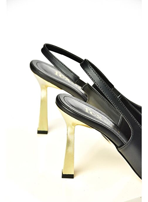 S752074609 Siyah Kalın Topuklu Kadın Ayakkabı - Görsel 6