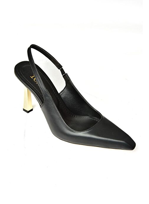 S752074609 Siyah Kalın Topuklu Kadın Ayakkabı - Görsel 8