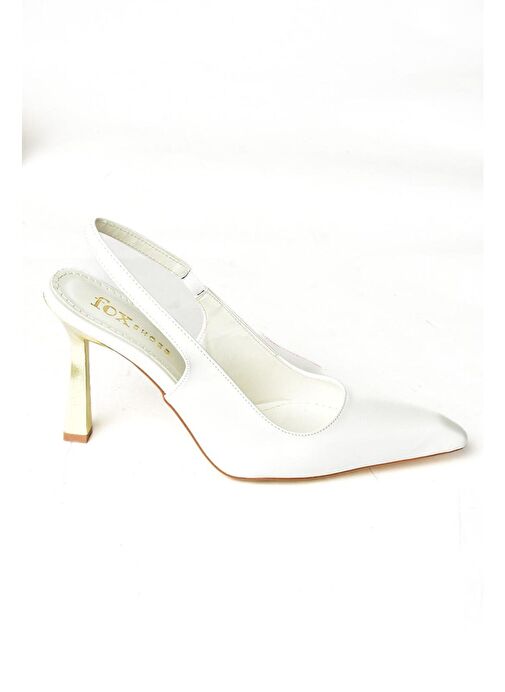 S752074609 Beyaz Kalın Topuklu Kadın Ayakkabı - Görsel 7