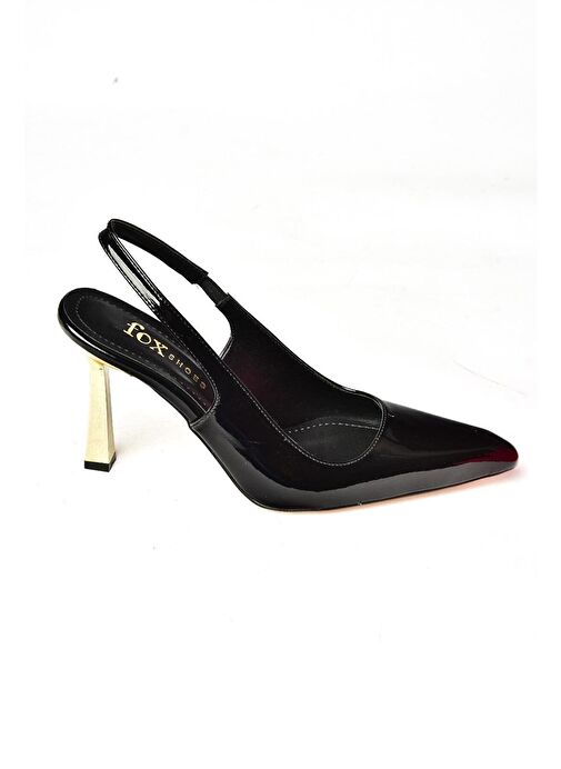 S752074608 Siyah Rugan Kalın Topuklu Kadın Ayakkabı - Görsel 8