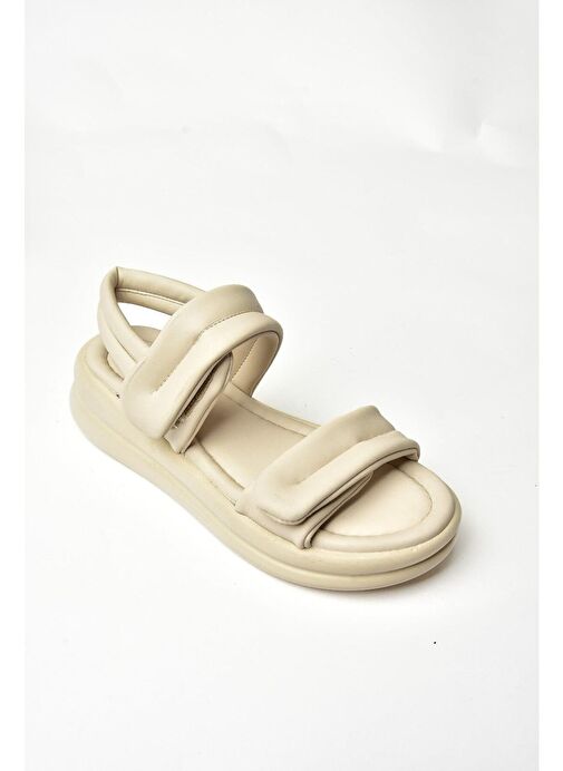 S973910409 Bej Kadın Sandalet - Görsel 7