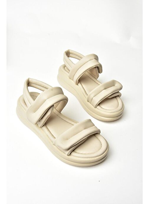 S973910409 Bej Kadın Sandalet - Görsel 8