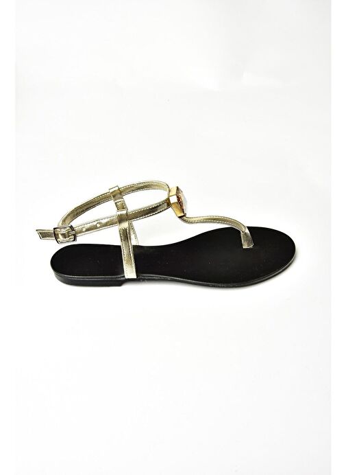 S272095209 Altın Parmak Arası Kadın Sandalet - Görsel 6