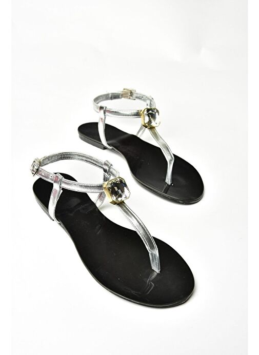 S272095209 Gümüş Parmak Arası Kadın Sandalet - Görsel 6