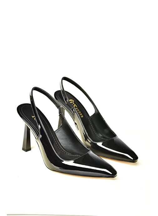 S752063408 Siyah Rugan Kalın Topuklu Kadın Ayakkabı - Görsel 8