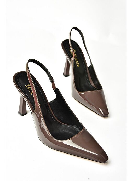 S752063408 Kahverengi Rugan Kalın Topuklu Kadın Ayakkabı - Görsel 8