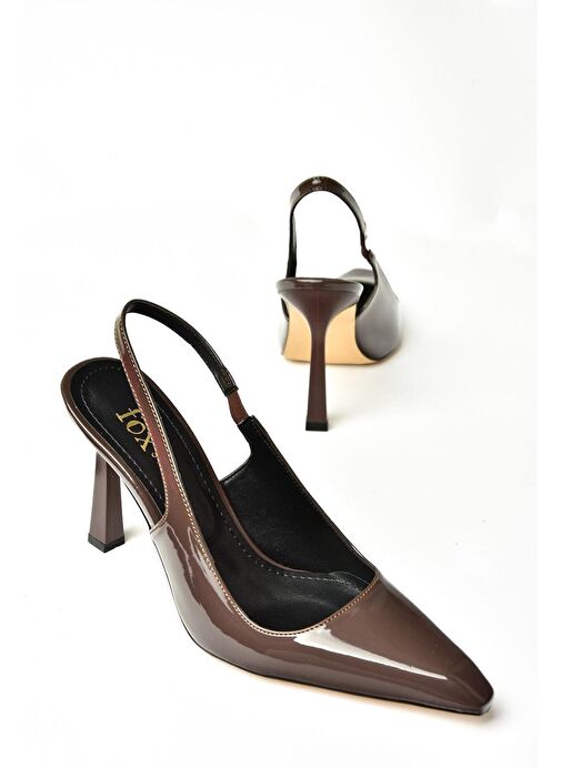 S752063408 Kahverengi Rugan Kalın Topuklu Kadın Ayakkabı - Görsel 9