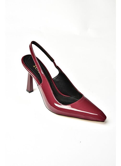 S752063408 Bordo Rugan Kalın Topuklu Kadın Ayakkabı - Görsel 6