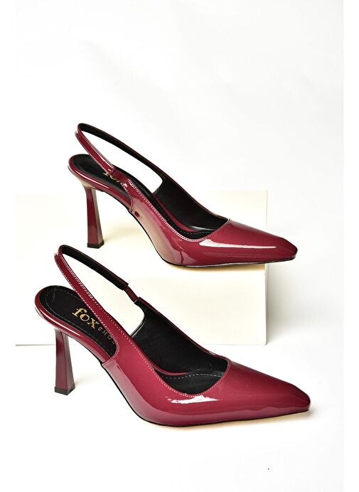 S752063408 Bordo Rugan Kalın Topuklu Kadın Ayakkabı - Görsel 7