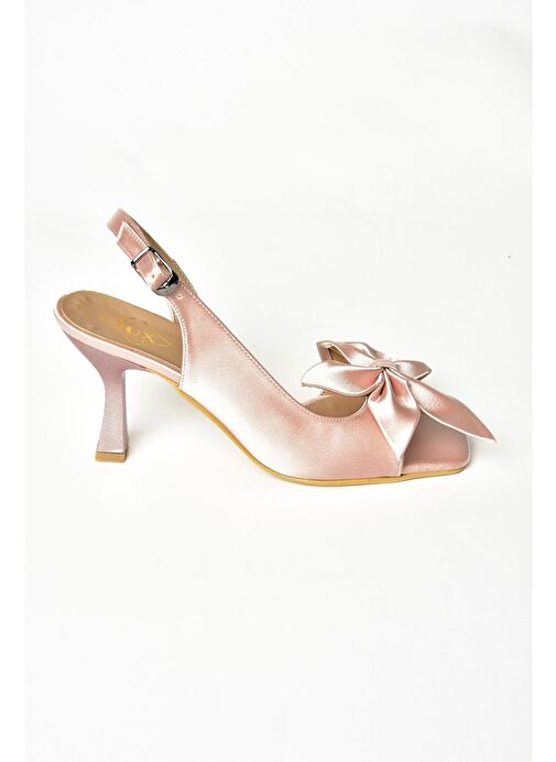 K749384904 Pudra Kumaş Kadın Topuklu Ayakkabı - Görsel 5