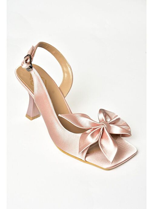 K749384904 Pudra Kumaş Kadın Topuklu Ayakkabı - Görsel 6