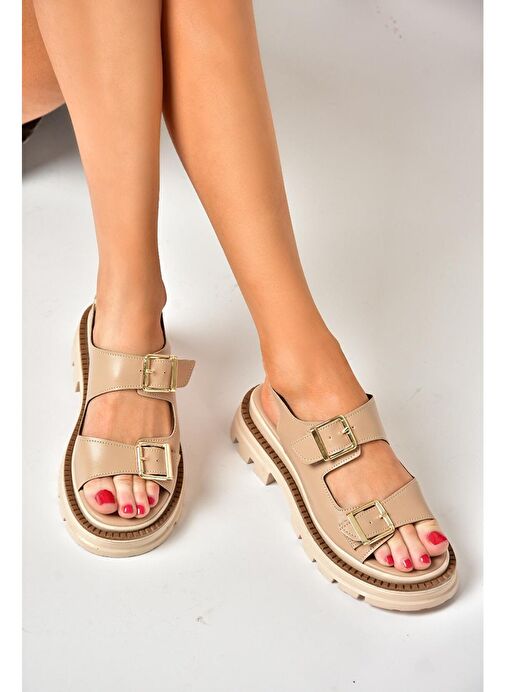 S437302209 Ten Kalın Tabanlı Kadın Sandalet - Görsel 2