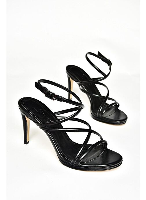 S569716509 Siyah İnce Topuklu Kadın Abiye Ayakkabı - Görsel 9