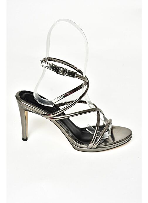 S569716534 Platin Ayna İnce Topuklu Kadın Abiye Ayakkabı - Görsel 7