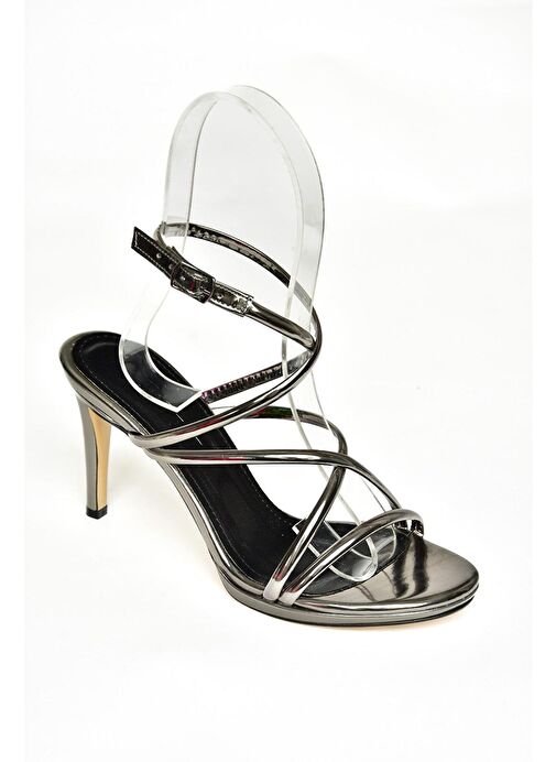 S569716534 Platin Ayna İnce Topuklu Kadın Abiye Ayakkabı - Görsel 8