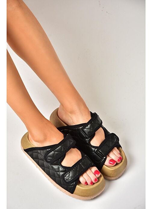 S811546209 Siyah Kalın Tabanlı Kadın Terlik - Görsel 2