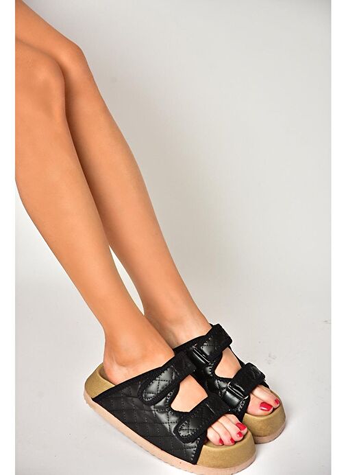 S811546209 Siyah Kalın Tabanlı Kadın Terlik - Görsel 3