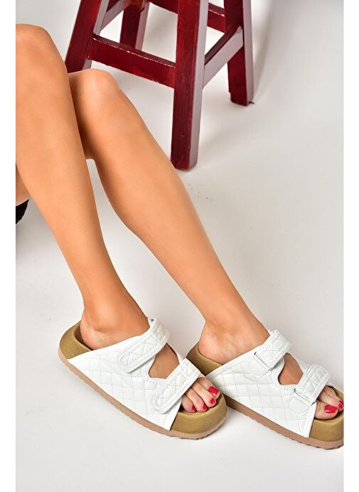 S811546209 Beyaz Kalın Tabanlı Kadın Terlik - Görsel 5