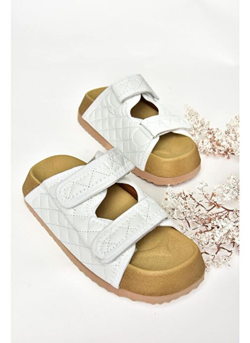 S811546209 Beyaz Kalın Tabanlı Kadın Terlik - Görsel 8