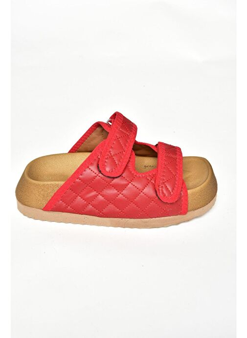 S811546209 Kırmızı Kalın Tabanlı Kadın Terlik - Görsel 6