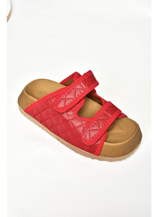 S811546209 Kırmızı Kalın Tabanlı Kadın Terlik - Görsel 7