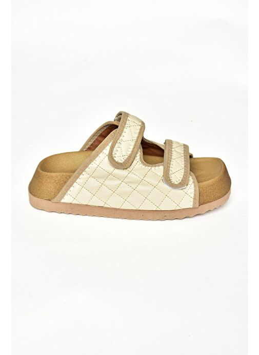 S811546209 Bej Kalın Tabanlı Kadın Terlik - Görsel 6