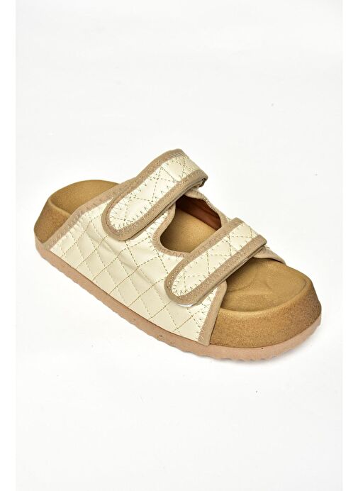 S811546209 Bej Kalın Tabanlı Kadın Terlik - Görsel 7