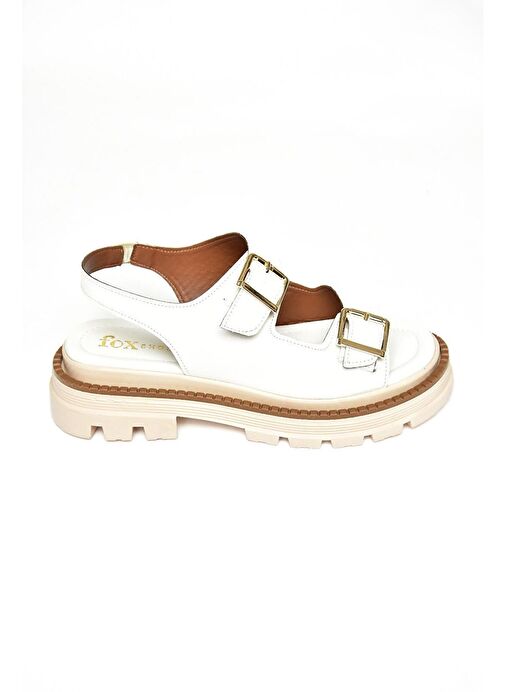 S437302209 Beyaz Kalın Tabanlı Kadın Sandalet - Görsel 6