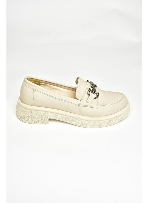 S996613009 Bej Kalın Tabanlı Makosen Ayakkabı - Görsel 7