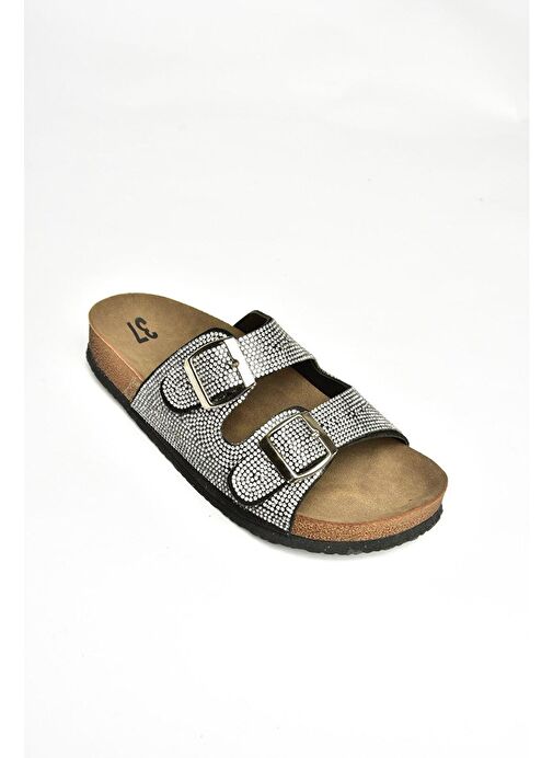 S777527502 Siyah Süet Taşlı Kadın Terlik - Görsel 8