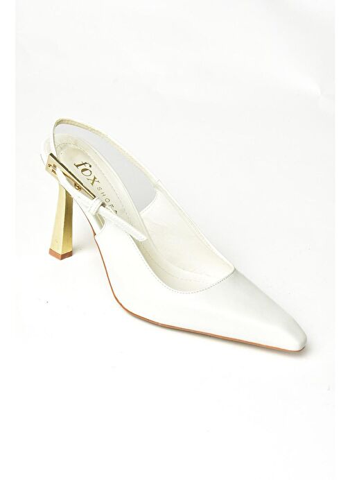 S752098709 Beyaz Kalın Topuklu Kadın Ayakkabı - Görsel 8
