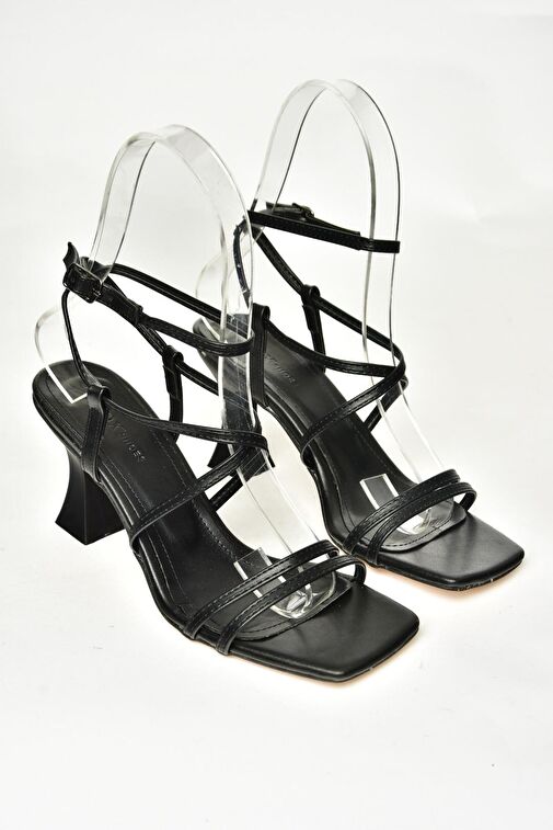 S997441009 Siyah Kalın Topuklu Kadın Ayakkabı - Görsel 6