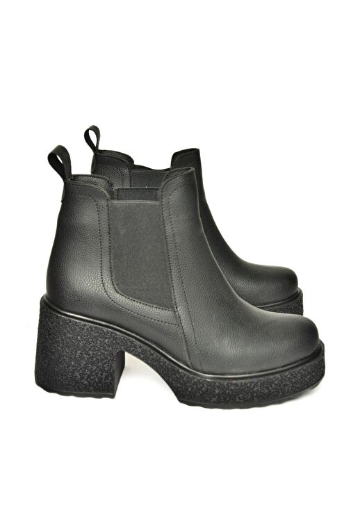 T996220009 Siyah Kalın Topuklu Kadın Bot - Görsel 8