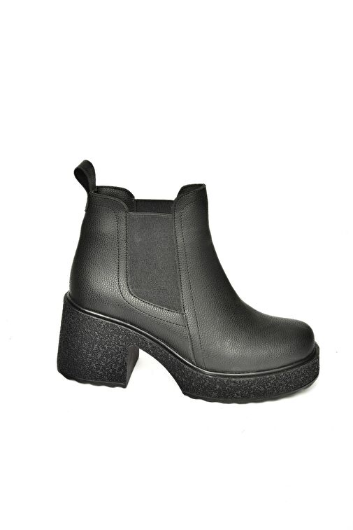 T996220009 Siyah Kalın Topuklu Kadın Bot - Görsel 9