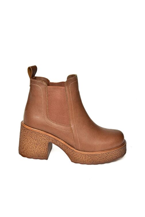 T996220009 Taba Kalın Topuklu Kadın Bot - Görsel 8